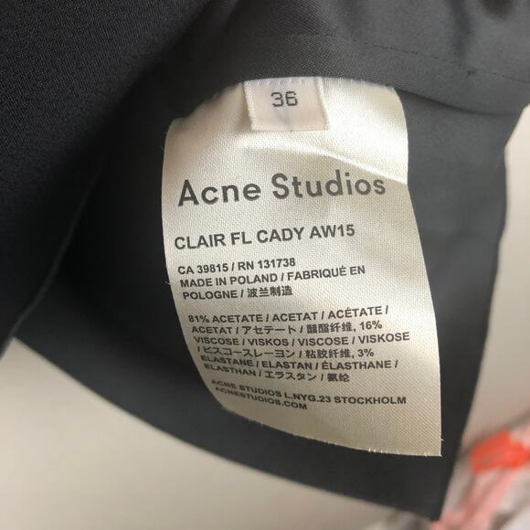 Acne Studios Solid Black Sleeveless CLAIR FL CADY AW15 Blouse Career Work Office - Picture 4 of 8